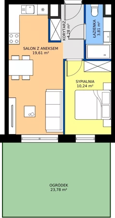 2 pokoje, mieszkanie 37,94 m², parter, oferta nr A105, Concept Ćwiklińska, Warszawa, Białołęka, Tarchomin, ul. Elżbiety Barszczewskiej 2