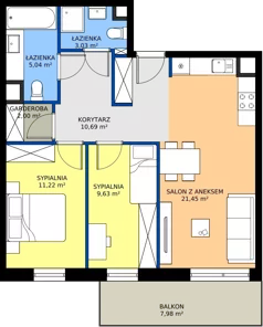3 pokoje, mieszkanie 63,06 m², piętro 3, oferta nr A97, Concept Ćwiklińska, Warszawa, Białołęka, Tarchomin, ul. Elżbiety Barszczewskiej 2