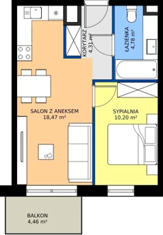 2 pokoje, mieszkanie 37,76 m², piętro 2, oferta nr A85, Concept Ćwiklińska, Warszawa, Białołęka, Tarchomin, ul. Elżbiety Barszczewskiej 2