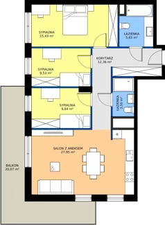 4 pokoje, mieszkanie 84,26 m², piętro 2, oferta nr A16, Concept Ćwiklińska, Warszawa, Białołęka, Tarchomin, ul. Elżbiety Barszczewskiej 2