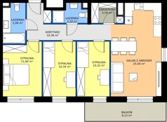 4 pokoje, mieszkanie 79,89 m², piętro 2, oferta nr A117, Concept Ćwiklińska, Warszawa, Białołęka, Tarchomin, ul. Elżbiety Barszczewskiej 2
