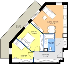 3 pokoje, mieszkanie 64,53 m², piętro 2, oferta nr A17, Concept Ćwiklińska, Warszawa, Białołęka, Tarchomin, ul. Elżbiety Barszczewskiej 2