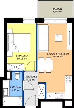 2 pokoje, mieszkanie 37,48 m², piętro 1, oferta nr A73, Concept Ćwiklińska, Warszawa, Białołęka, Tarchomin, ul. Elżbiety Barszczewskiej 2