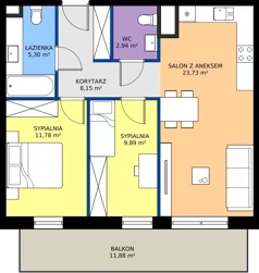 3 pokoje, mieszkanie 61,79 m², piętro 5, oferta nr A42, Concept Ćwiklińska, Warszawa, Białołęka, Tarchomin, ul. Elżbiety Barszczewskiej 2