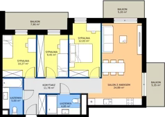 4 pokoje, mieszkanie 78,27 m², piętro 7, oferta nr A56, Concept Ćwiklińska, Warszawa, Białołęka, Tarchomin, ul. Elżbiety Barszczewskiej 2
