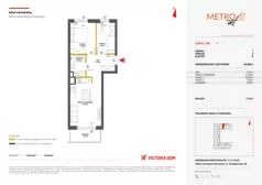 3 pokoje, mieszkanie 46,88 m², piętro 1, oferta nr XII/7, Metro Art 12, Warszawa, Praga Południe, Kamionek, ul. Chodakowska 38