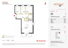 4 pokoje, mieszkanie 66,87 m², piętro 3, oferta nr XII/12, Metro Art 12, Warszawa, Praga Południe, Kamionek, ul. Chodakowska 38