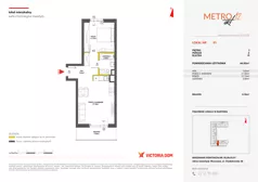 2 pokoje, mieszkanie 44,92 m², piętro 1, oferta nr XII/81, Metro Art 12, Warszawa, Praga Południe, Kamionek, ul. Chodakowska 38
