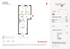 3 pokoje, mieszkanie 46,88 m², piętro 5, oferta nr XII/126, Metro Art 12, Warszawa, Praga Południe, Kamionek, ul. Chodakowska 38