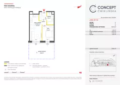 2 pokoje, mieszkanie 37,09 m², piętro 2, oferta nr A87, Concept Ćwiklińska, Warszawa, Białołęka, Tarchomin, ul. Elżbiety Barszczewskiej 2