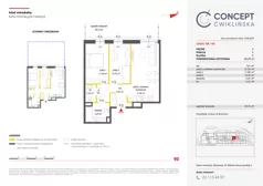 3 pokoje, mieszkanie 58,42 m², piętro 2, oferta nr A90, Concept Ćwiklińska, Warszawa, Białołęka, Tarchomin, ul. Elżbiety Barszczewskiej 2