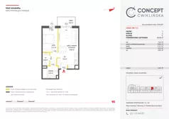 2 pokoje, mieszkanie 46,63 m², piętro 1, oferta nr A113, Concept Ćwiklińska, Warszawa, Białołęka, Tarchomin, ul. Elżbiety Barszczewskiej 2