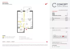 2 pokoje, mieszkanie 46,63 m², piętro 3, oferta nr A129, Concept Ćwiklińska, Warszawa, Białołęka, Tarchomin, ul. Elżbiety Barszczewskiej 2