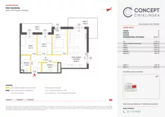 4 pokoje, mieszkanie 78,27 m², piętro 6, oferta nr A47, Concept Ćwiklińska, Warszawa, Białołęka, Tarchomin, ul. Elżbiety Barszczewskiej 2