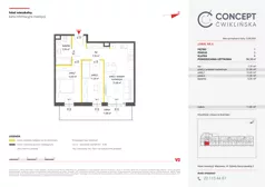 3 pokoje, mieszkanie 58,38 m², piętro 1, oferta nr A6, Concept Ćwiklińska, Warszawa, Białołęka, Tarchomin, ul. Elżbiety Barszczewskiej 2