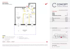 3 pokoje, mieszkanie 58,42 m², piętro 2, oferta nr A90, Concept Ćwiklińska, Warszawa, Białołęka, Tarchomin, ul. Elżbiety Barszczewskiej 2