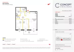 3 pokoje, mieszkanie 63,06 m², piętro 1, oferta nr A79, Concept Ćwiklińska, Warszawa, Białołęka, Tarchomin, ul. Elżbiety Barszczewskiej 2