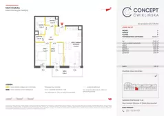 3 pokoje, mieszkanie 63,06 m², piętro 3, oferta nr A97, Concept Ćwiklińska, Warszawa, Białołęka, Tarchomin, ul. Elżbiety Barszczewskiej 2
