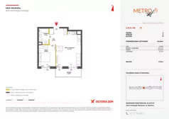 2 pokoje, mieszkanie 45,84 m², piętro 2, oferta nr XIV/39, Metro Art 14, Warszawa, Praga Południe, Kamionek, ul. Chodakowska