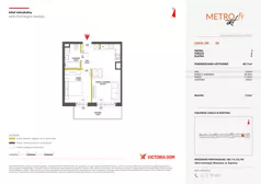 2 pokoje, mieszkanie 40,11 m², piętro 1, oferta nr XIV/98, Metro Art 14, Warszawa, Praga Południe, Kamionek, ul. Chodakowska