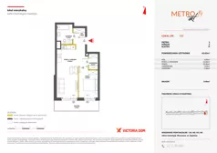 2 pokoje, mieszkanie 45,62 m², piętro 2, oferta nr XIV/137, Metro Art 14, Warszawa, Praga Południe, Kamionek, ul. Chodakowska