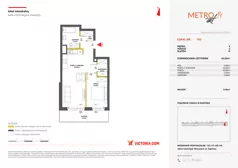 2 pokoje, mieszkanie 45,62 m², piętro 4, oferta nr XIV/143, Metro Art 14, Warszawa, Praga Południe, Kamionek, ul. Chodakowska