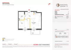 2 pokoje, mieszkanie 40,12 m², piętro 3, oferta nr A-159, Piastova Osada 2, Warszawa, Ursus, Gołąbki, ul. Henryka II Pobożnego