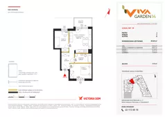 3 pokoje, mieszkanie 49,40 m², piętro 3, oferta nr 18, Viva Garden 14, Warszawa, Białołęka, Brzeziny, ul. Szlachecka 8