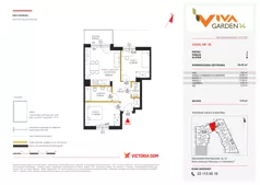 3 pokoje, mieszkanie 54,45 m², piętro 3, oferta nr 38, Viva Garden 14, Warszawa, Białołęka, Brzeziny, ul. Szlachecka 8