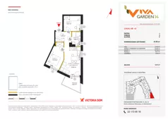 3 pokoje, mieszkanie 45,98 m², piętro 1, oferta nr 43, Viva Garden 14, Warszawa, Białołęka, Brzeziny, ul. Szlachecka 8