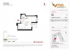 1 pokój, mieszkanie 34,86 m², piętro 1, oferta nr 6, Viva Garden 14, Warszawa, Białołęka, Brzeziny, ul. Szlachecka 8