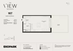 1 pokój, mieszkanie 40,94 m², parter, oferta nr 167, The View, Kraków, Dębniki, Ludwinów, ul. Marii Konopnickiej 35