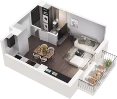 1 pokój, mieszkanie 34,80 m², piętro 1, oferta nr C4-5, Slow City - Etap C, Kraków, Prądnik Biały, ul. Piaszczysta 33 - 35