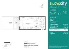 1 pokój, mieszkanie 31,18 m², parter, oferta nr D3-7, Slow City - Etap D, Kraków, Prądnik Biały, ul. Piaszczysta
