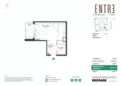 1 pokój, mieszkanie 30,13 m², piętro 1, oferta nr 116A-M09, Entre, Kraków, Prądnik Biały, ul. Władysława Łokietka 116