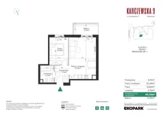 2 pokoje, mieszkanie 44,13 m², piętro 1, oferta nr 44, Karczewska 9, Warszawa, Praga Południe, Grochów, ul. Karczewska 9