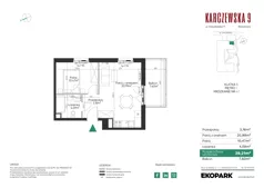 2 pokoje, mieszkanie 39,21 m², piętro 1, oferta nr 47, Karczewska 9, Warszawa, Praga Południe, Grochów, ul. Karczewska 9