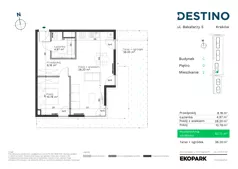 2 pokoje, mieszkanie 52,13 m², parter, oferta nr C-2, Destino, Kraków, Bronowice, Bronowice Małe, ul. Odlewnicza