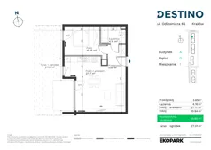2 pokoje, mieszkanie 40,45 m², piętro 2, oferta nr A-22, Destino, Kraków, Bronowice, Bronowice Małe, ul. Odlewnicza