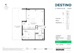 2 pokoje, mieszkanie 40,45 m², piętro 2, oferta nr A-22, Destino, Kraków, Bronowice, Bronowice Małe, ul. Odlewnicza