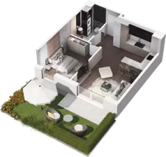2 pokoje, mieszkanie 46,55 m², parter, oferta nr C3-86, Slow City - Etap C, Kraków, Prądnik Biały, ul. Piaszczysta 33 - 35