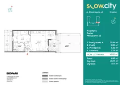 2 pokoje, mieszkanie 45,85 m², parter, oferta nr E-52, Slow City - Etap E, Kraków, Prądnik Biały, ul. Piaszczysta 43