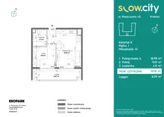 2 pokoje, mieszkanie 32,10 m², piętro 1, oferta nr E-41, Slow City - Etap E, Kraków, Prądnik Biały, ul. Piaszczysta 43
