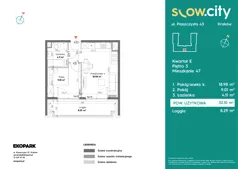 2 pokoje, mieszkanie 32,10 m², piętro 3, oferta nr E-47, Slow City - Etap E, Kraków, Prądnik Biały, ul. Piaszczysta 43