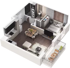 2 pokoje, mieszkanie 46,10 m², piętro 3, oferta nr C2-75, Slow City - Etap C, Kraków, Prądnik Biały, ul. Piaszczysta