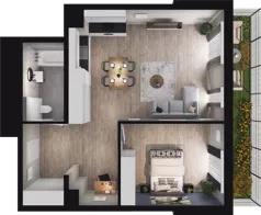 2 pokoje, mieszkanie 62,36 m², parter, oferta nr B37, Podedworze 13, Kraków, Podgórze Duchackie, Piaski Wielkie, ul. Podedworze 13