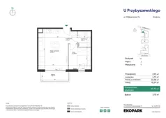 2 pokoje, mieszkanie 40,70 m², piętro 3, oferta nr 1A_M9, U Przybyszewskiego IV, Kraków, Krowodrza, ul. Przybyszewskiego
