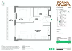 2 pokoje, mieszkanie 43,64 m², piętro 4, oferta nr B1-36, Forma Otwarta - Etap B, Kraków, Bronowice, Bronowice Wielkie, ul. Sosnowiecka