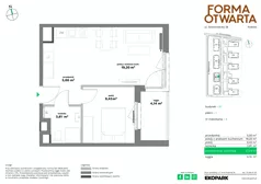 2 pokoje, mieszkanie 37,44 m², piętro 1, oferta nr B1-8, Forma Otwarta - Etap B, Kraków, Bronowice, Bronowice Wielkie, ul. Sosnowiecka