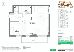 2 pokoje, mieszkanie 66,13 m², piętro 1, oferta nr B2-8, Forma Otwarta - Etap B, Kraków, Bronowice, Bronowice Wielkie, ul. Sosnowiecka